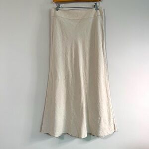 LOFT Linen Blend Cream A-Line Maxi Skirt Women’s Size 8